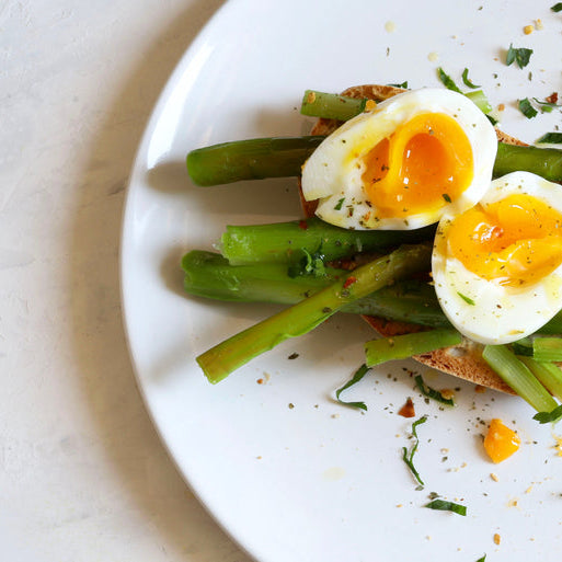 Asparagus with Poached Eggs, Truffle & Artichoke Pesto by Belazu - LemonSalt