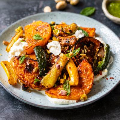 Za’atar Roasted Squash with Spiced Yogurt Sauce - LemonSalt