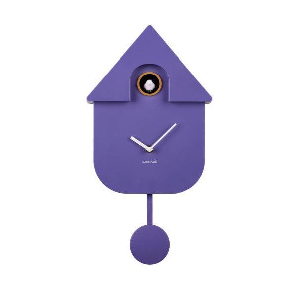 Karlsson Modern Cuckoo Wall Clock - Bright Purple