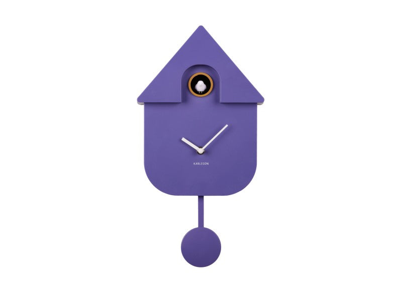 Karlsson Modern Cuckoo Wall Clock - Bright Purple