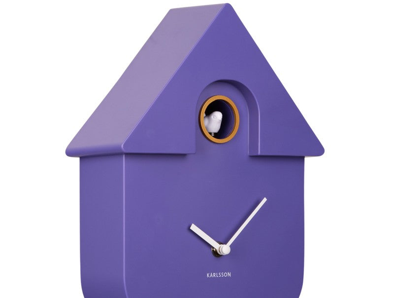 Karlsson Modern Cuckoo Wall Clock - Bright Purple