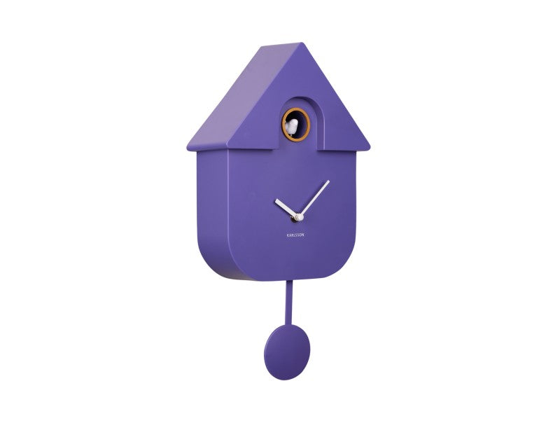 Karlsson Modern Cuckoo Wall Clock - Bright Purple