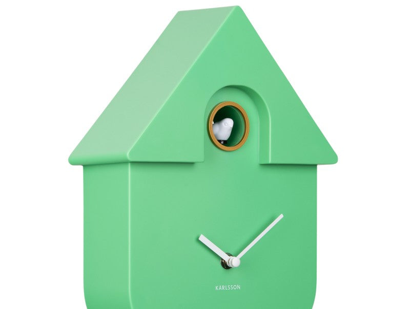 Karlsson Modern Cuckoo Wall Clock - Bright Green