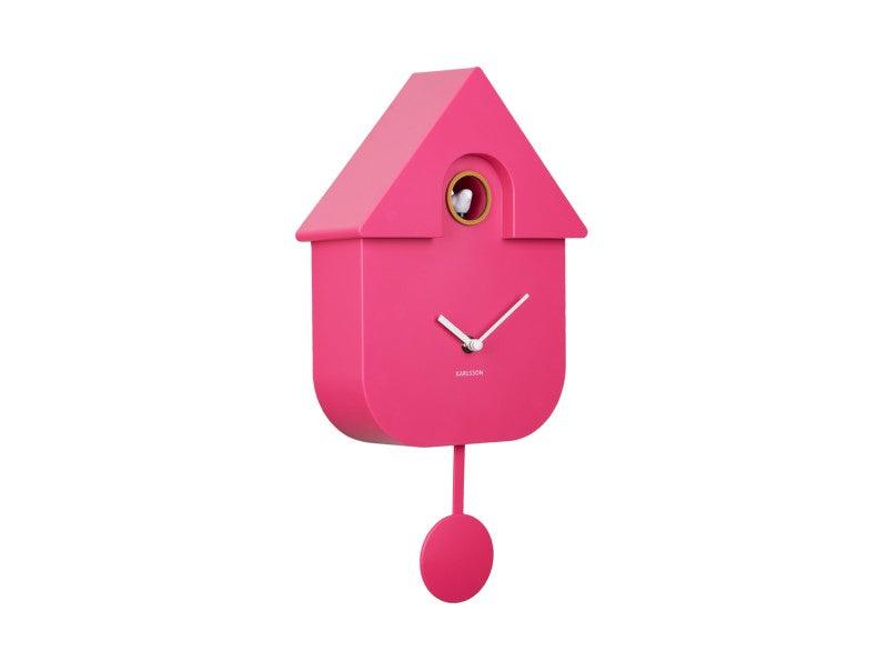 Karlsson Modern Cuckoo Wall Clock - Bright Pink