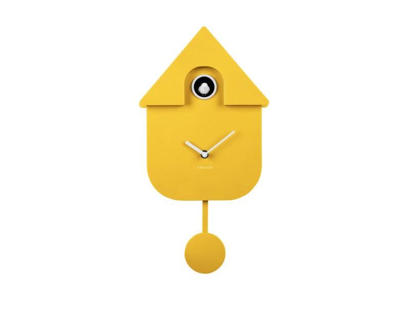 Karlsson Modern Cuckoo Wall Clock - Bright Yellow