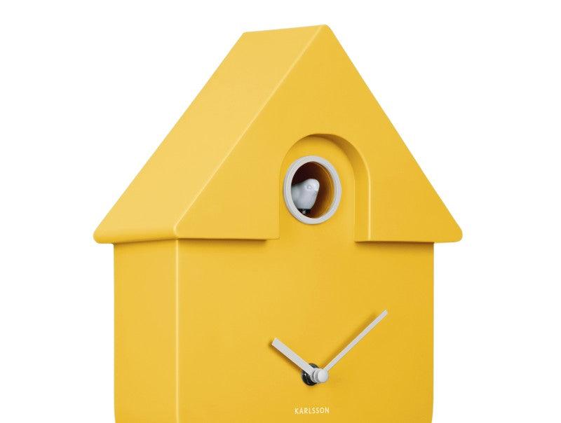 Karlsson Modern Cuckoo Wall Clock - Bright Yellow