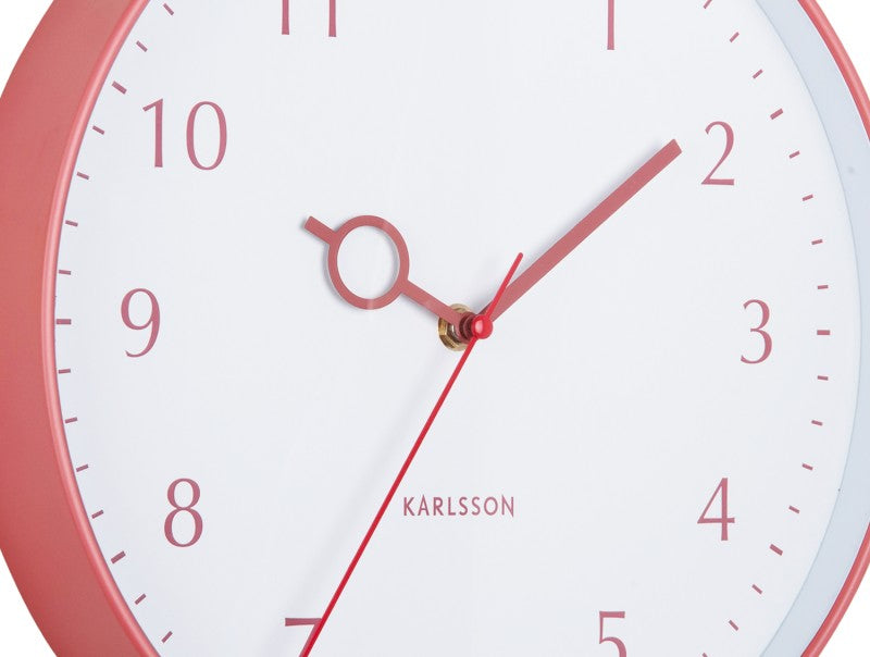 Karlsson Wall Clock Loupe PP - Blush Red