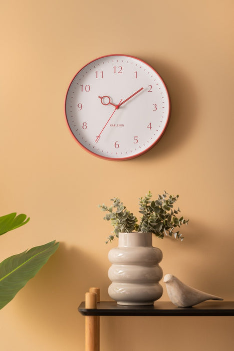 Karlsson Wall Clock Loupe PP - Blush Red