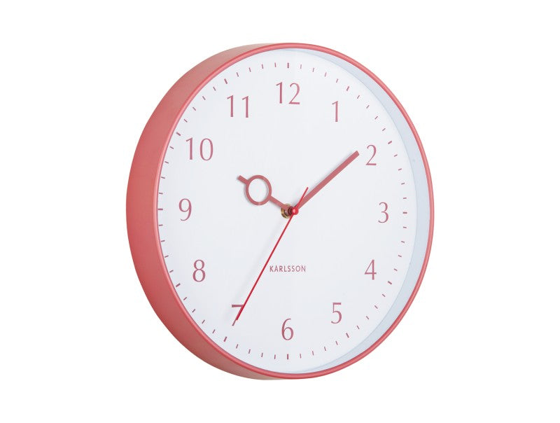 Karlsson Wall Clock Loupe PP - Blush Red