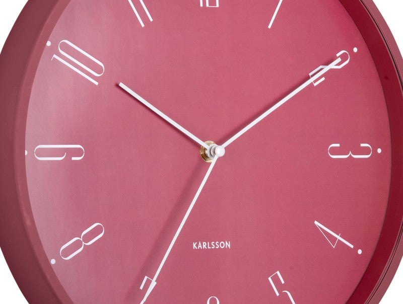 Karlsson Wall Clock Regal Numbers - Blush Red