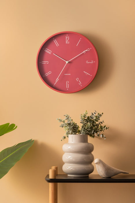 Karlsson Wall Clock Regal Numbers - Blush Red