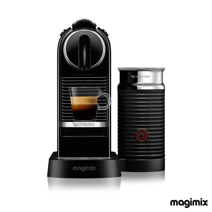 Nespresso by Magimix Citiz Capsule Coffee Machine & Aeroccino Milk Frother in Black