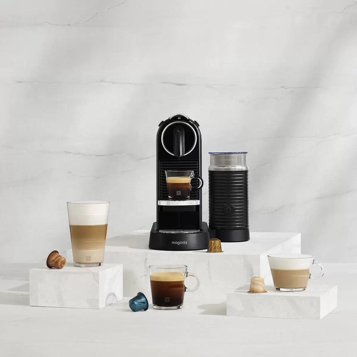 Nespresso by Magimix Citiz Capsule Coffee Machine & Aeroccino Milk Frother in Black