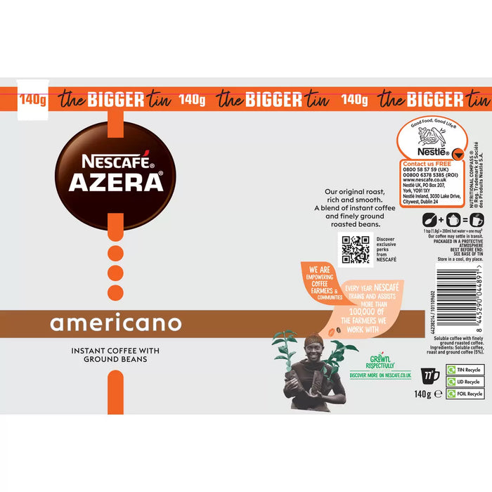 Nescafé Azera Americano Coffee with Ground Beans (3x140g)