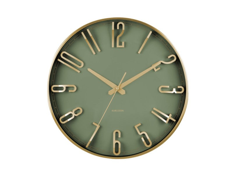 Karlsson Elevated Glam Wall Clock - Metallic Jungle Green