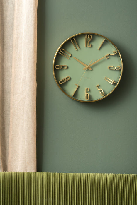 Karlsson Elevated Glam Wall Clock - Metallic Jungle Green