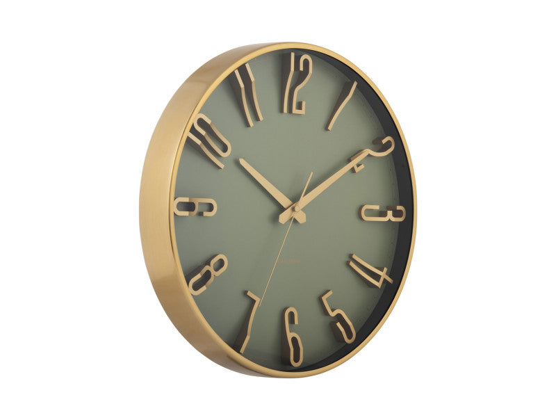 Karlsson Elevated Glam Wall Clock - Metallic Jungle Green