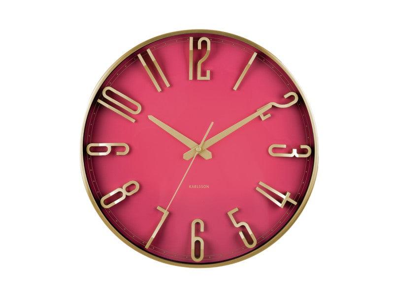 Karlsson Elevated Glam Wall Clock - Metallic Dark Pink