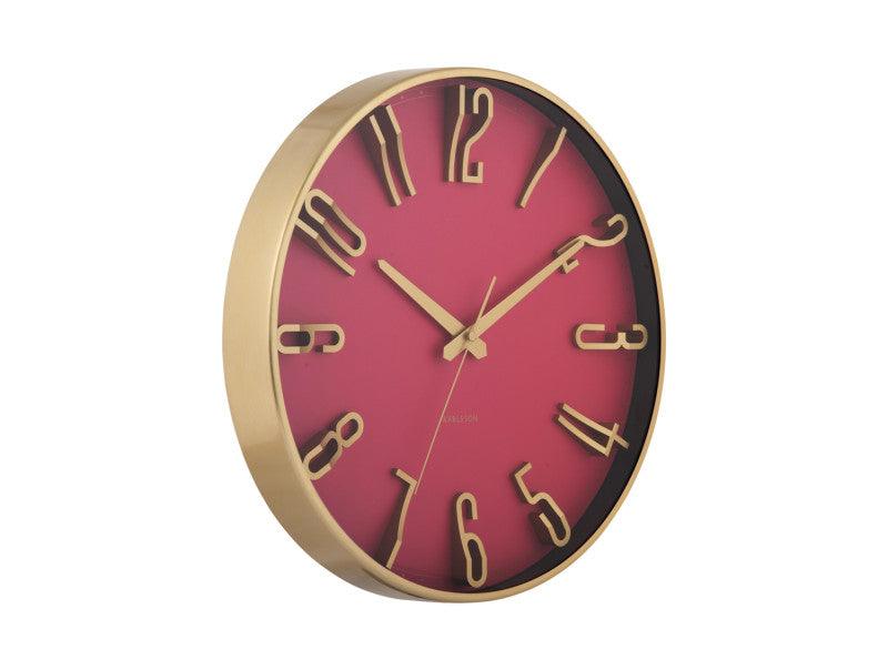 Karlsson Elevated Glam Wall Clock - Metallic Dark Pink