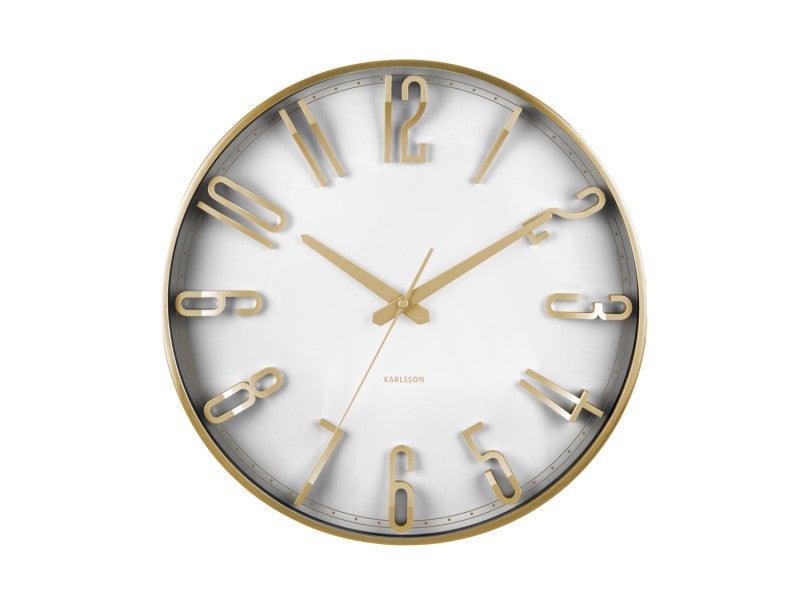 Karlsson Elevated Glam Wall Clock - Metallic White