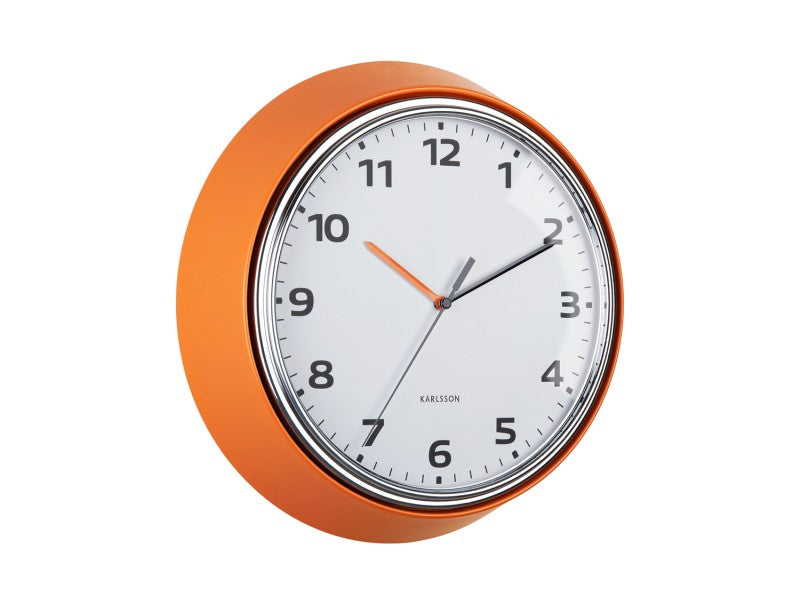 Karlsson Modern Retro Wall Clock - Bright Orange