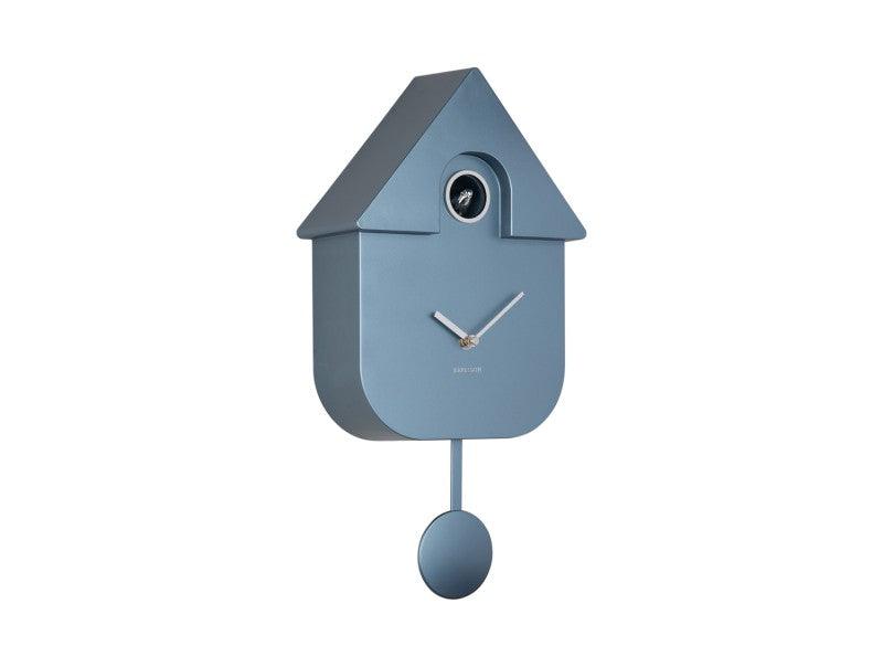 Karlsson Modern Cuckoo Wall Clock - Metallic Dark Blue