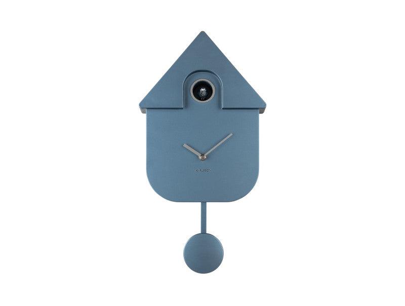 Karlsson Modern Cuckoo Wall Clock - Metallic Dark Blue