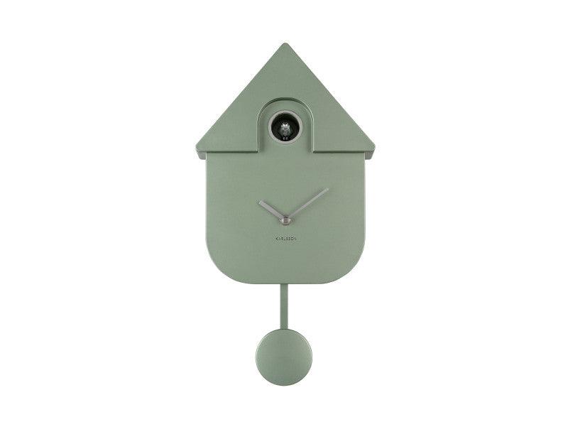 Karlsson Modern Cuckoo Wall Clock - Metallic Jungle Green