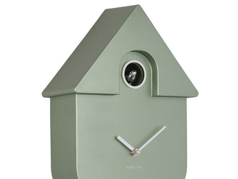 Karlsson Modern Cuckoo Wall Clock - Metallic Jungle Green