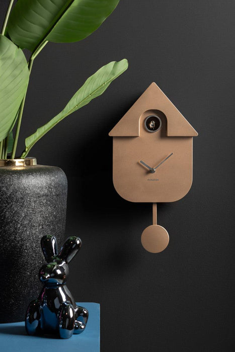 Karlsson Modern Cuckoo Wall Clock - Metallic Rose Gold