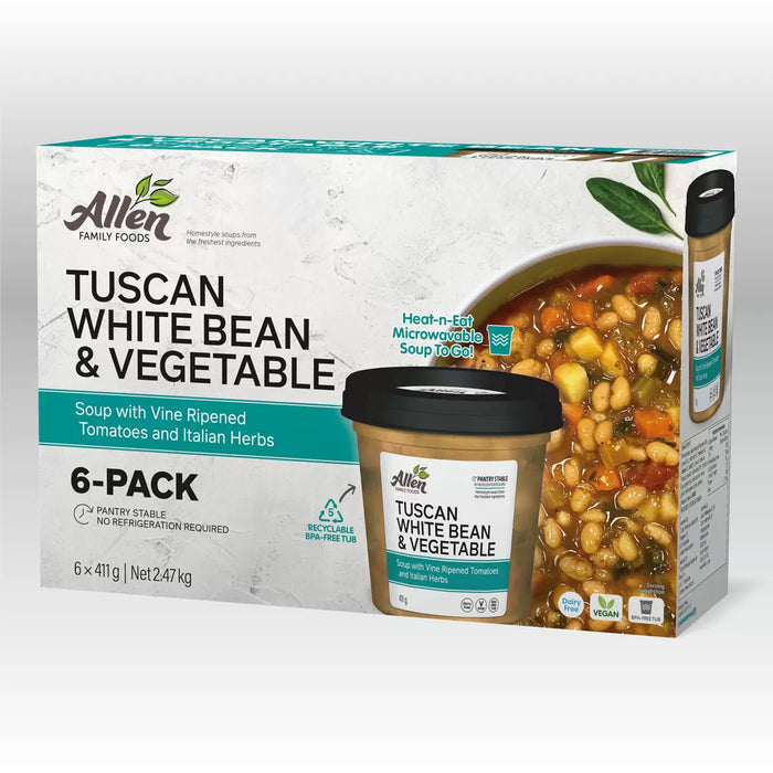 Allen Family Foods Tuscan White Bean & Vegetable Soup (6x400g)