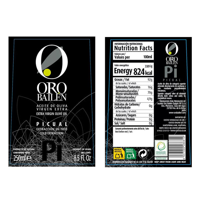 Oro Bailen Extra Virgin Olive Oil Variety Pack (4 x 250ml)