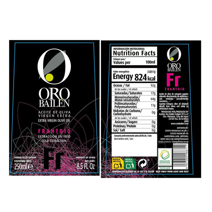 Oro Bailen Extra Virgin Olive Oil Variety Pack (4 x 250ml)