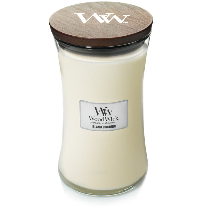 WoodWick Large Hourglass Island Coconut Scented Candle (609g)