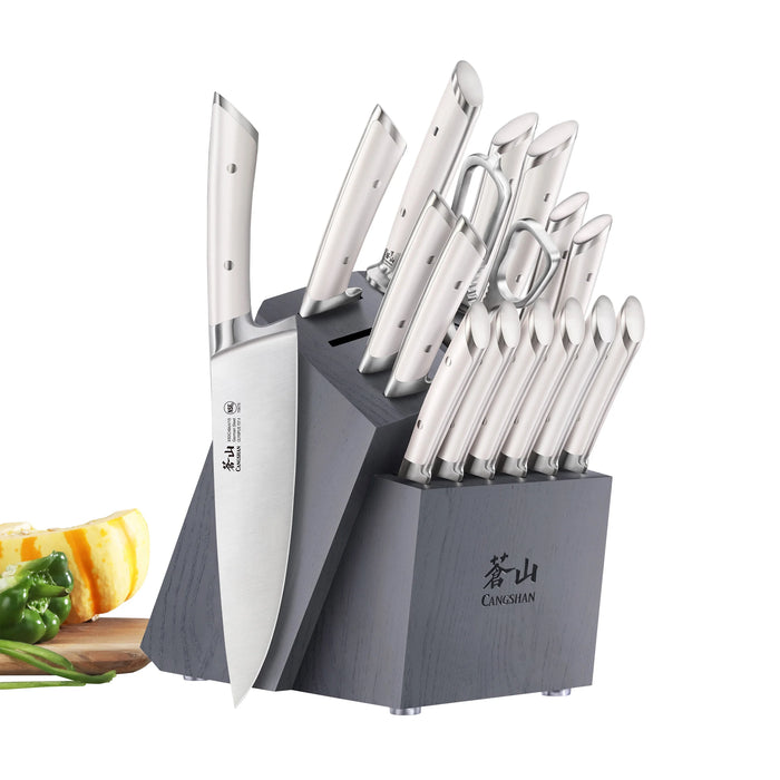 Cangshan Olympus Series Forged German Knife Block Set - Steel (17 Pieces)