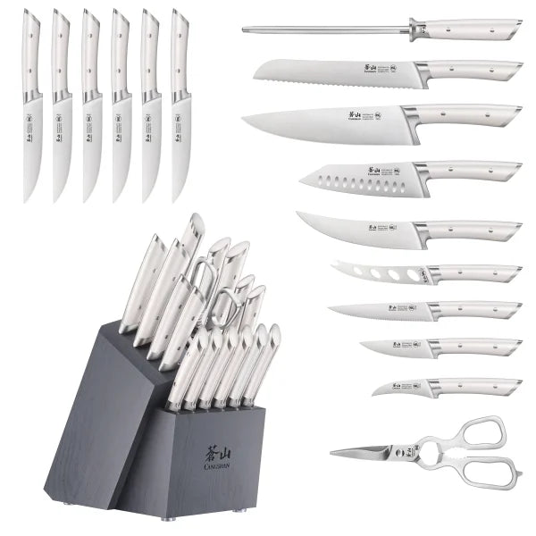 Cangshan Olympus Series Forged German Knife Block Set - Steel (17 Pieces)