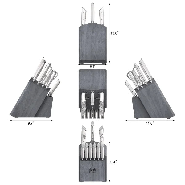 Cangshan Olympus Series Forged German Knife Block Set - Steel (17 Pieces)