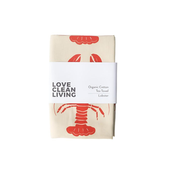 Liga Organic Cotton Tea Towel - Red Lobster