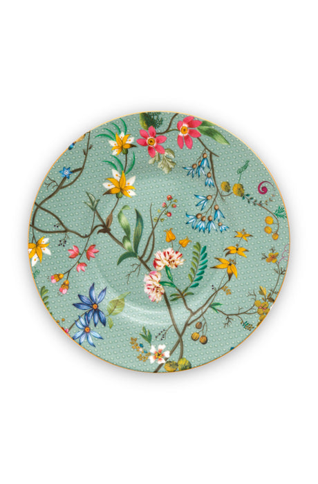 Pip Studio - Petit Four Jolie Flowers Plate - Light blue (12cm)