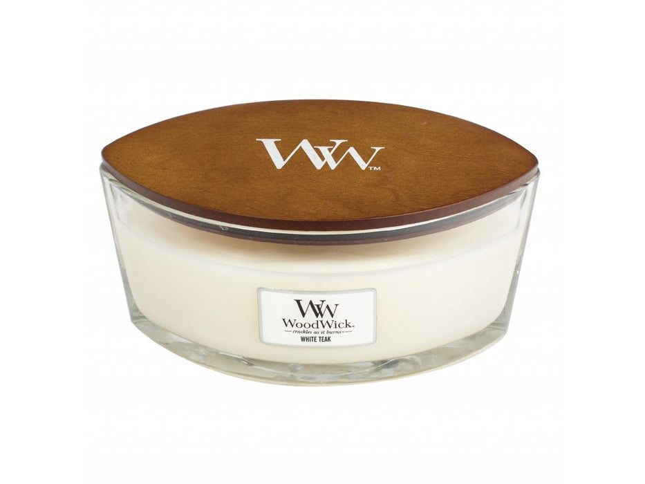 WoodWick White Teak Ellipse Candle (453g)