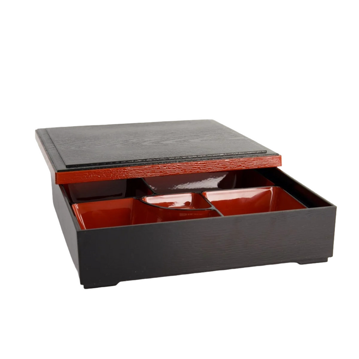 Tokyo Design Studio Lacquerware Bento Box - Black/Red (25.5x25.5cm)