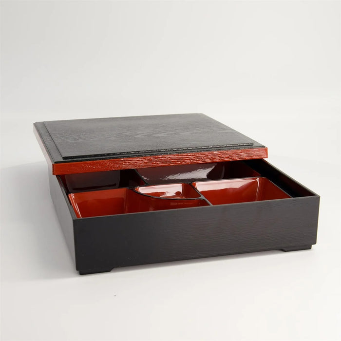 Tokyo Design Studio Lacquerware Bento Box - Black/Red (25.5x25.5cm)