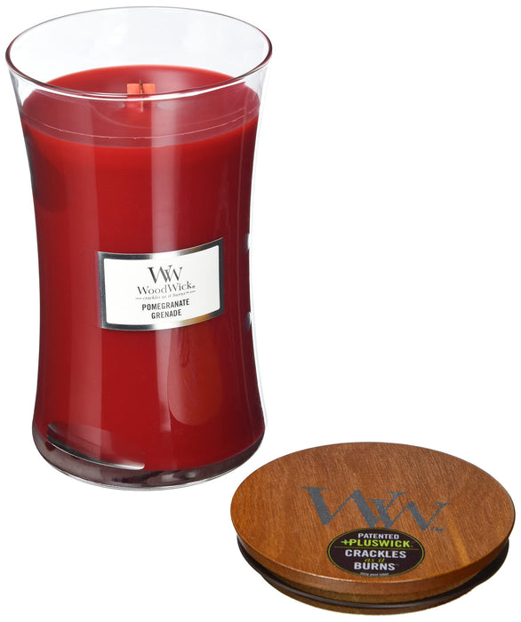 WoodWick Large Hourglass Pomegranate Scented Candle (609g)