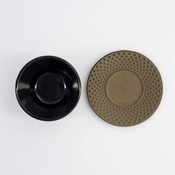 Tokyo Design Studio WY  Iron Tea Cup & Plate - Brown/Black (120ml)
