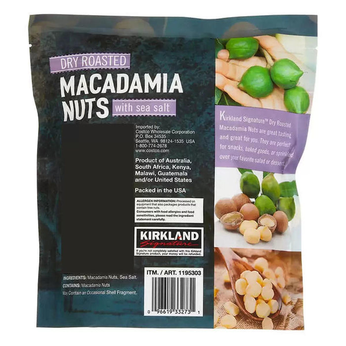 Kirkland Signature Dry Roasted Macadamia Nuts with Sea Salt (680g)