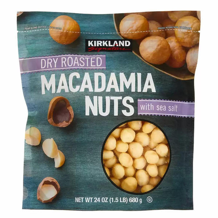 Kirkland Signature Dry Roasted Macadamia Nuts with Sea Salt (680g)