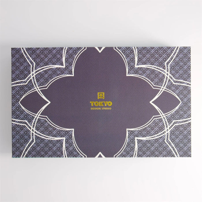 Tokyo Design Studio Lily Flower Bowl Giftset 2pcs - Purple & Light Blue (550ml)