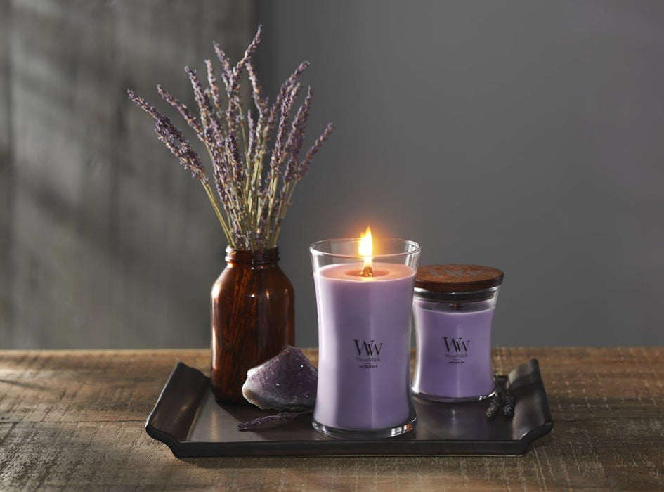 WoodWick Large Hourglass Lavender Spa Scented Candle (609g)