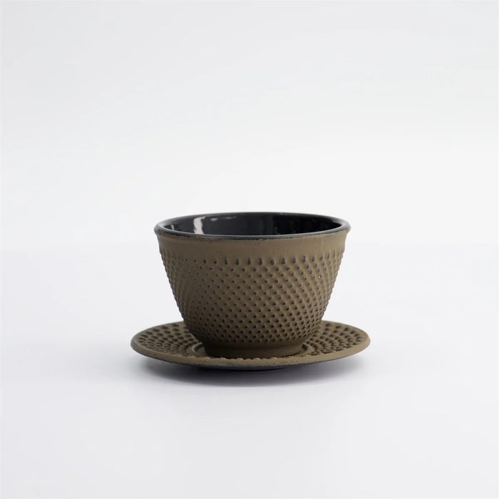 Tokyo Design Studio WY  Iron Tea Cup & Plate - Brown/Black (120ml)