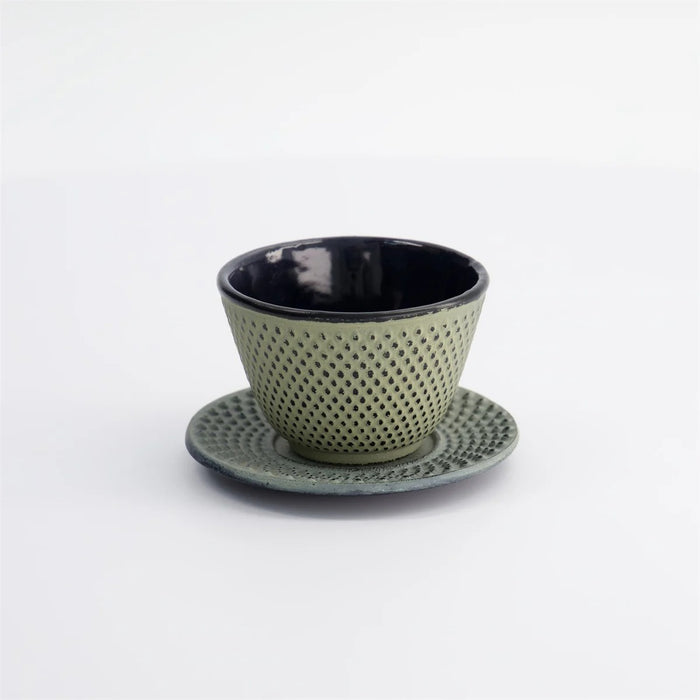 Tokyo Design Studio WY  Iron Tea Cup & Plate - Green/Grey(120ml)